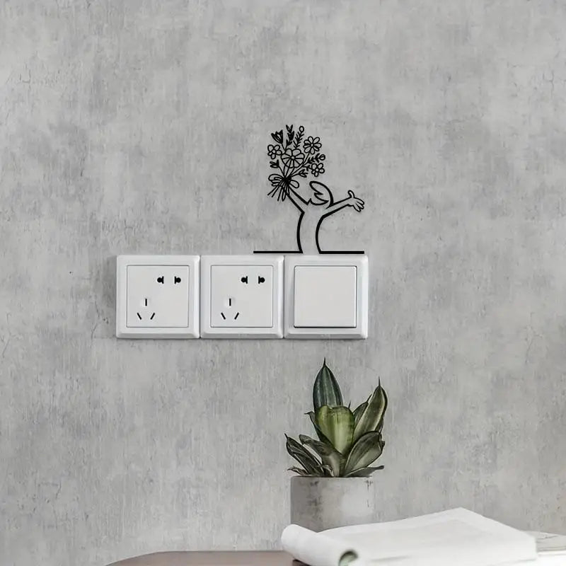 Line Figure Modern Metal Wall Art Poster – Easy Hang Decor Metal Wall Art Nixie