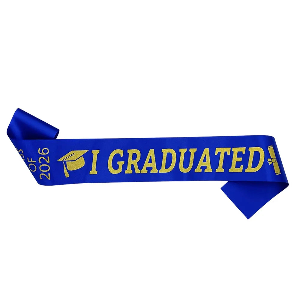 Class of 2026 Graduation Stole Sash – Unisex Satin Honor Scarf Graduation Stole Sash Nixie Royal blue