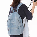 Korean Canvas Denim Backpack – Large Capacity, Waterproof