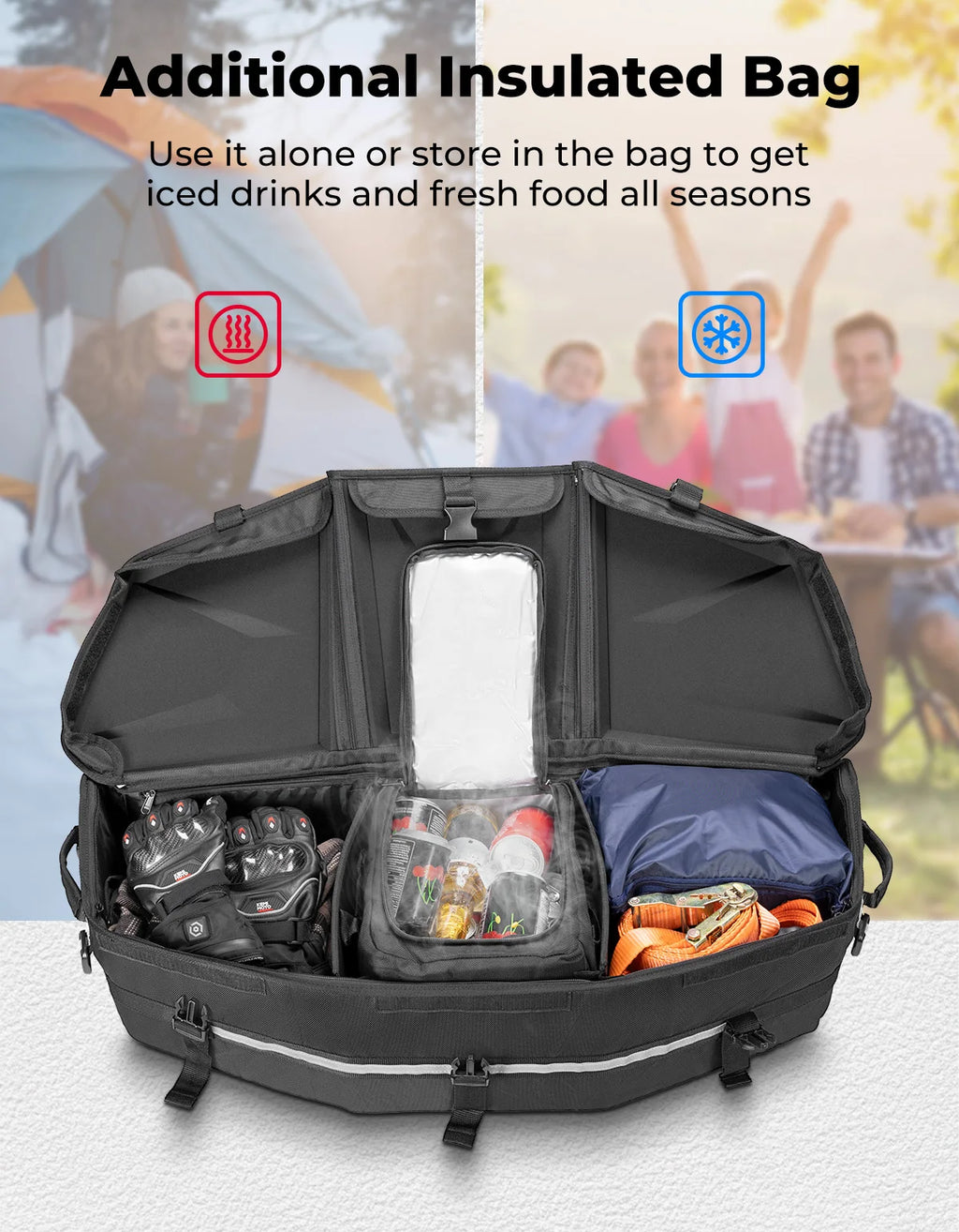 KEMITOUR 50L Can-Am Maverick X3 Outlander Rear Cargo Bag ATV Rear Cargo Bag Nixie