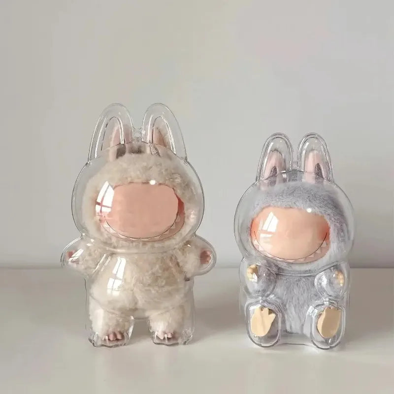Labubu Doll Acrylic Display Case 6.3" with Keychain Doll Display Case Nixie