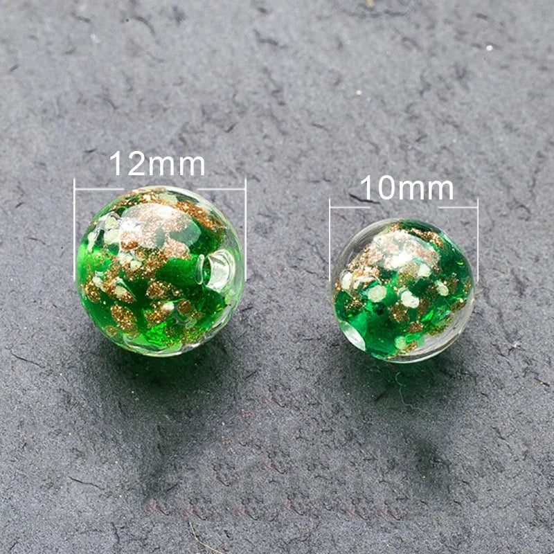 10pcs Luminous Lampwork Glass Beads 10mm Round – DIY Jewelry Craft Glass Beads Nixie