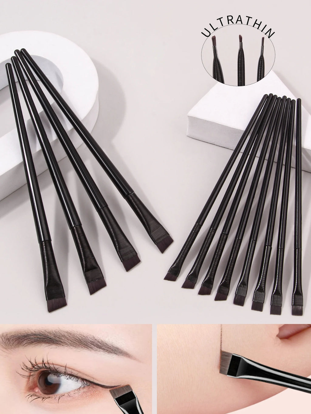 12-Piece Eye Makeup Brush Set – Eyeliner, Eyeshadow & Brow Eye Makeup Brush Set Nixie black