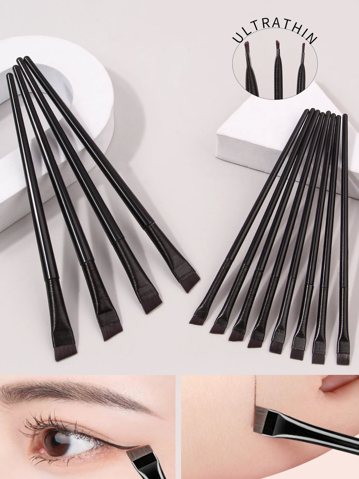 12-Piece Eye Makeup Brush Set – Eyeliner, Eyeshadow & Brow Eye Makeup Brush Set Nixie black