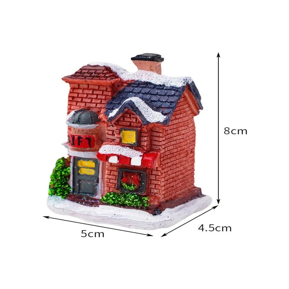 LED Christmas Village Miniature Light House Resin Ornament Christmas Village Ornament Nixie