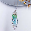 Butterfly Wing Pendant Necklace – 12 Colors Resin Women's Jewelry Pendant Necklace Nixie 7-green