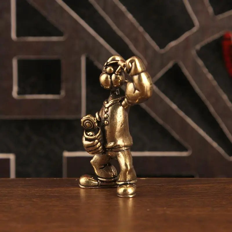 Popeye Sailor Man Brass Figurine Desk Decor Ornament 1-2PCS Brass Collectible Figurine Nixie