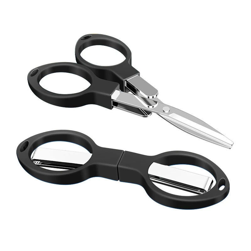 Stainless Steel Folding Scissors – Portable Retractable Travel Tool Folding Scissors Nixie Black