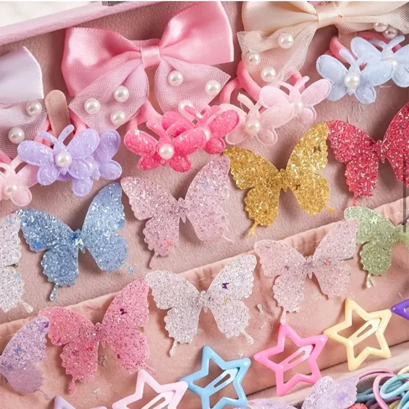 974pc Girls Sequin Butterfly & Star BB Hair Clips Set Kids Hair Clips Nixie