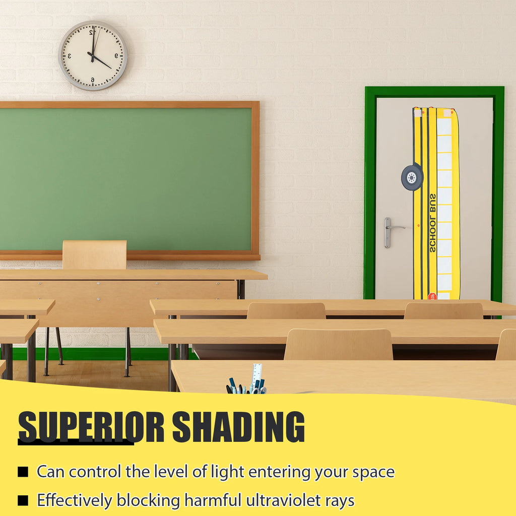 No-Drill Classroom Door Window Cover – Adhesive Curtain Shade Door Window Curtain Nixie