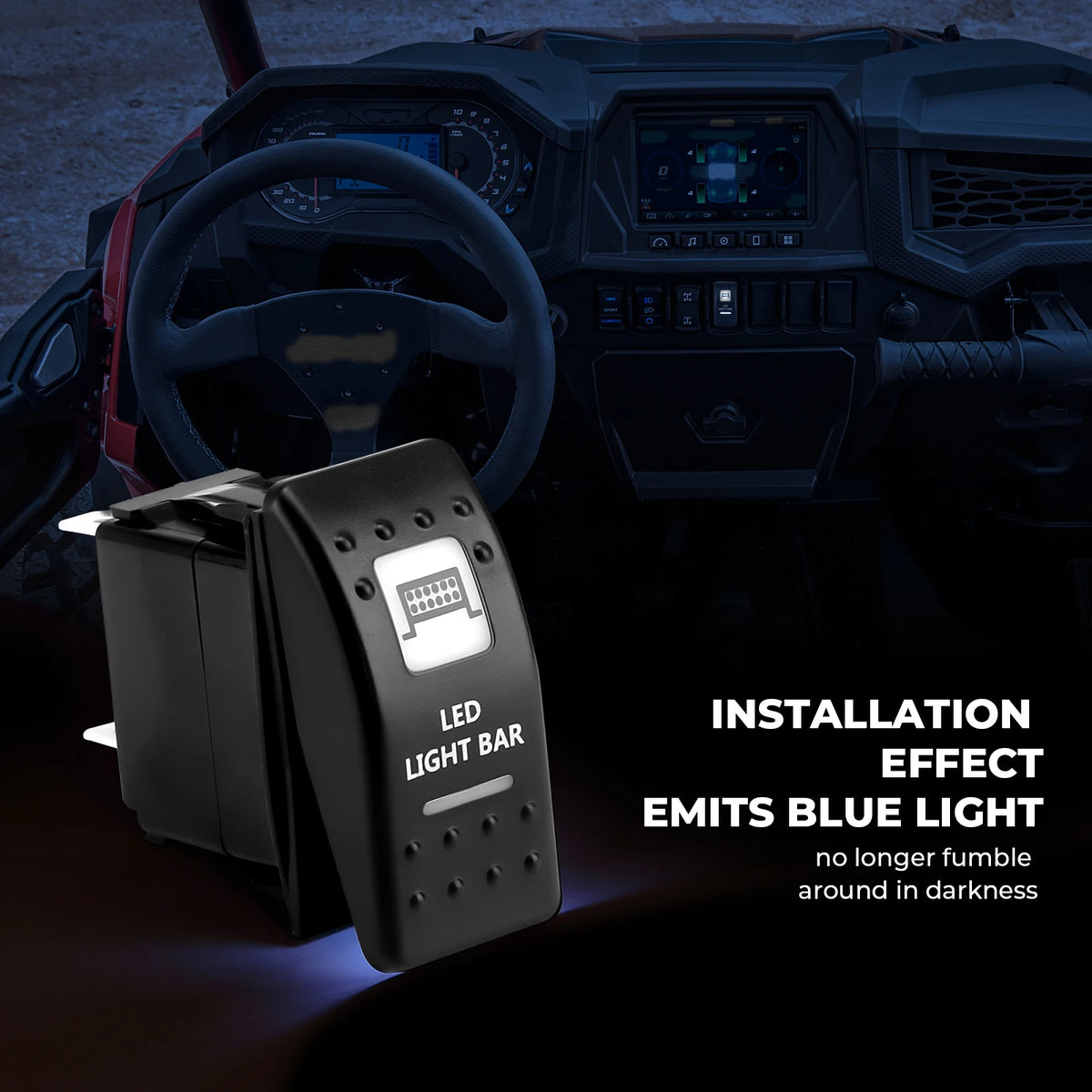UTV LED Illuminated Rocker Switch 12-24V | Can-Am Polaris Yamaha LED Rocker Switch Nixie