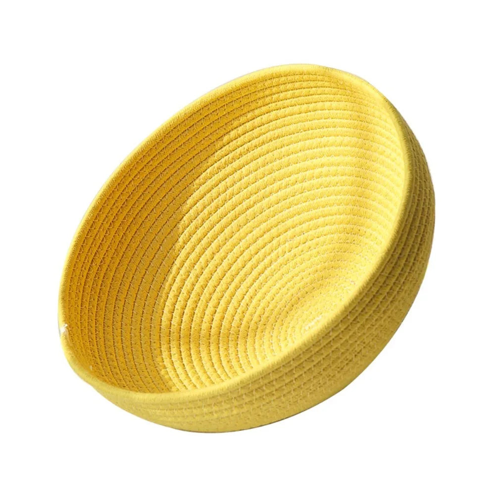 Washable Cotton Rope Round Cat Bed with Climbing Frame