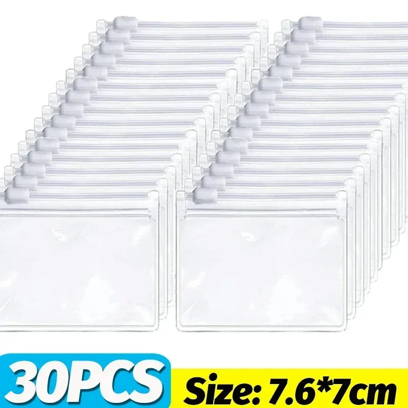Mini Transparent PVC Storage Bags – Travel Jewelry & Pill Organizer Mini Storage Bags Nixie 30PCS