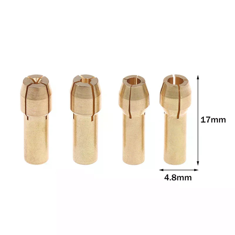10Pc Brass Chuck Adapter Set 0.5–3.2mm | Dremel Rotary Tools Rotary Tool Adapter Nixie