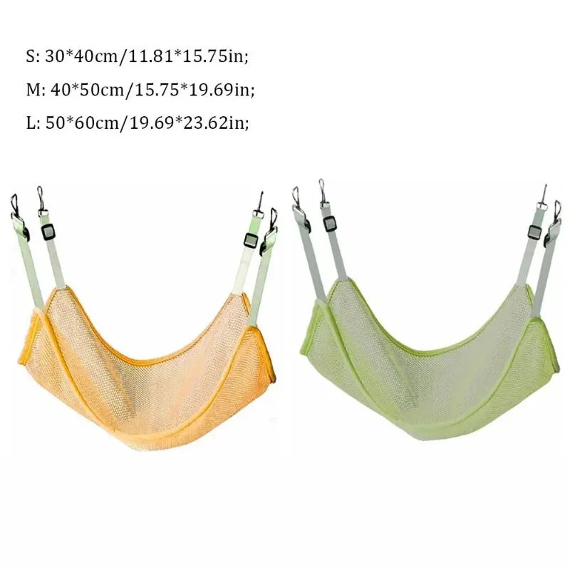 Breathable Mesh Pet Hammock Swing Bed – Adjustable & Hangable