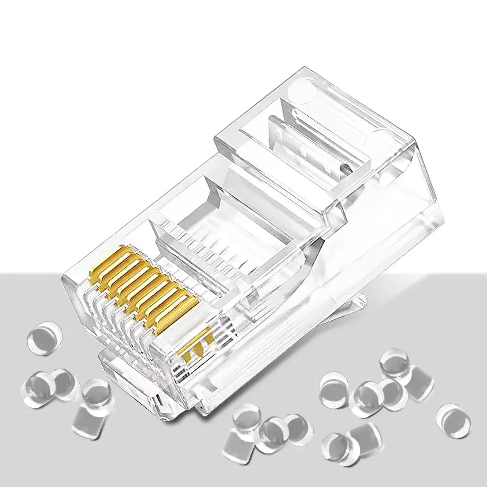RJ45 Pass-Through Connectors Cat6/Cat5e 8P8C Crimp Plugs 50/100pk Network Crimp Connectors Nixie