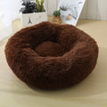 Donut Pet Bed – Plush Faux Fur Calming Bed for Cats & Dogs Calming Pet Bed Nixie coffee 40cm