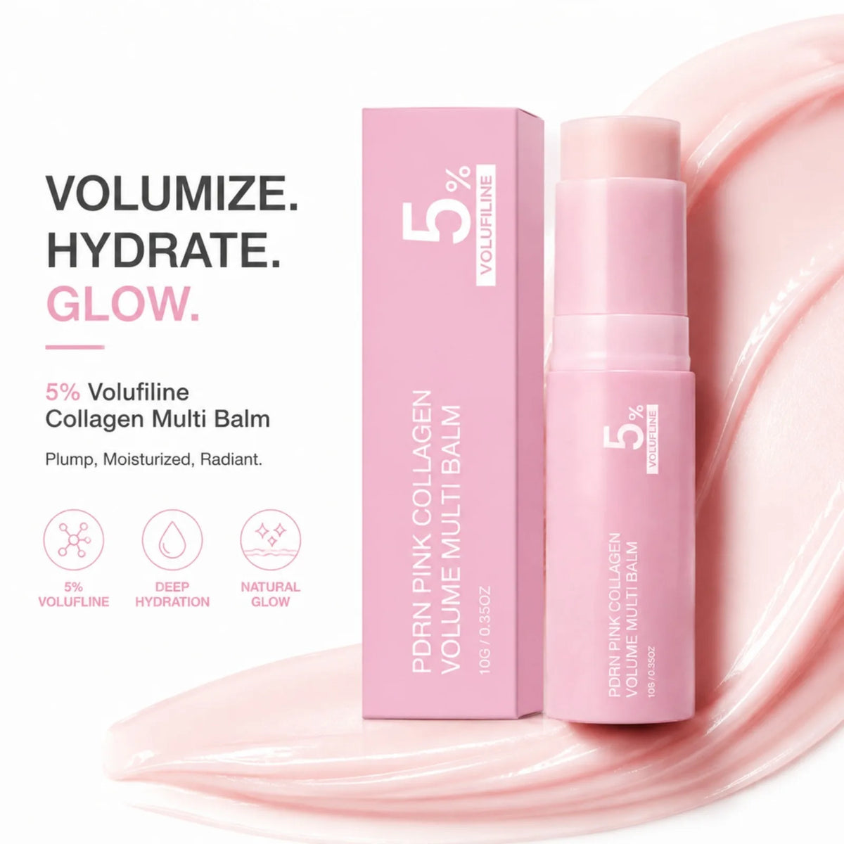PDRN Pink Collagen Multi Balm Stick – Face, Neck & Eye Moisturizing Balm Stick Nixie