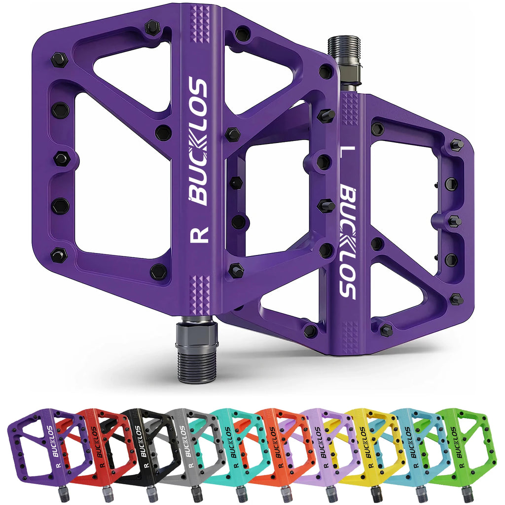 BUCKLOS Ultralight Nylon MTB Flat Pedals DU Bearing 9/16" Bicycle Flat Pedals Nixie