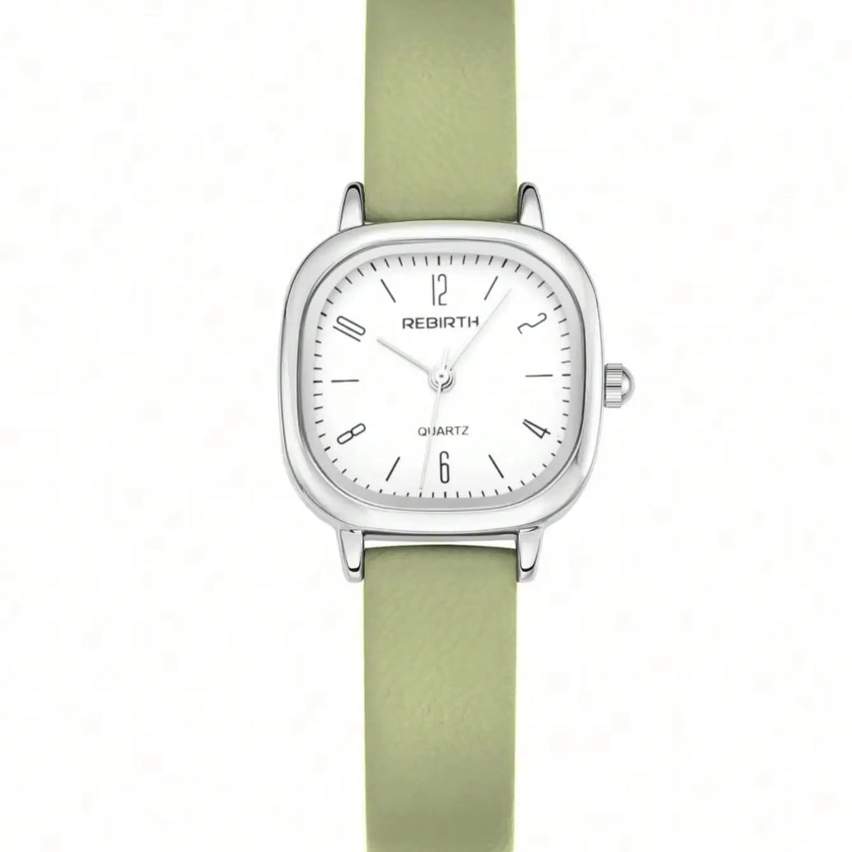 REBIRTH Roman Scale Quartz Watch | Leather Band, Water-Resistant Quartz Wrist Watch Nixie green