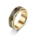 Rotatable Stainless Steel Retro Gold Triangle Knot Ring Sizes 6–11 Fashion Ring Nixie WHITE 3