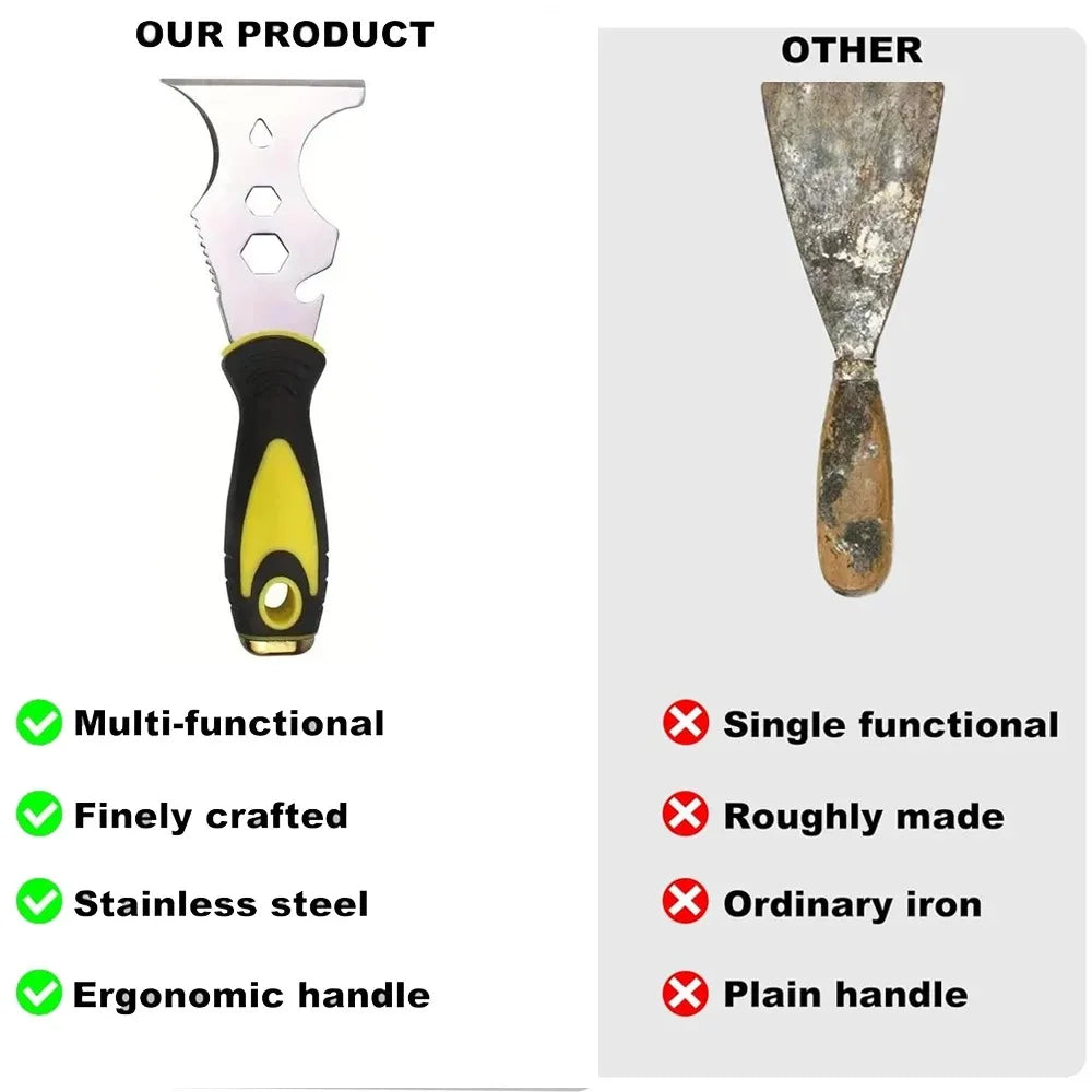 15-in-1 Putty Knife & Paint Scraper – Stainless Steel DIY Multi-Use Putty Knife Nixie