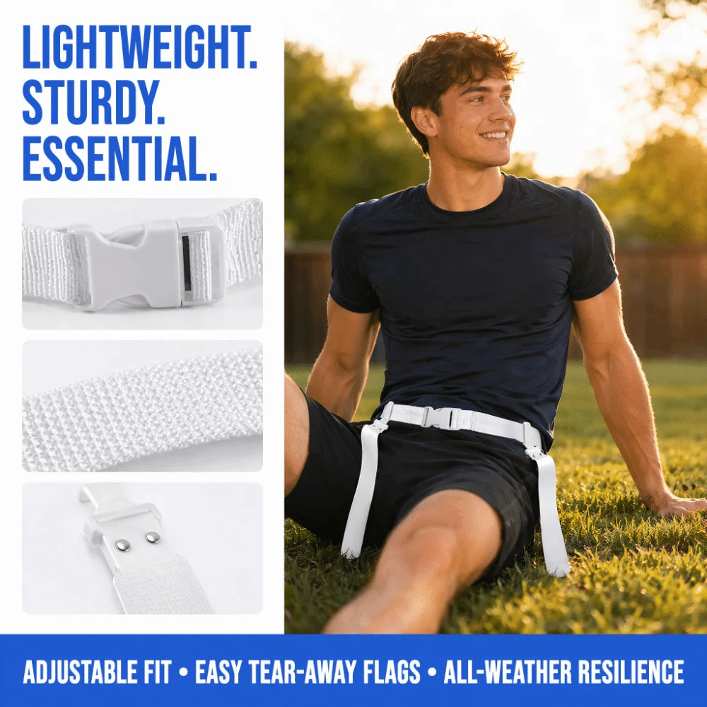 3-Piece Adjustable Flag Football Belt Set – Easy Tear-Away Flags Flag Football Set Nixie
