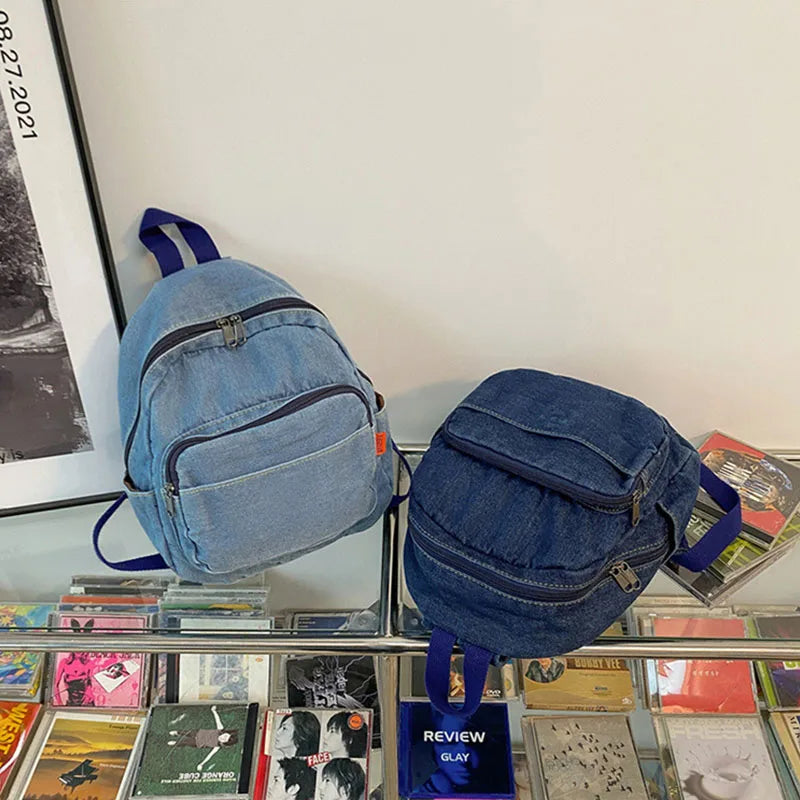 Nixie Denim Mini Backpack – Travel Daypack for Women & Teens Denim Mini Backpack Nixie