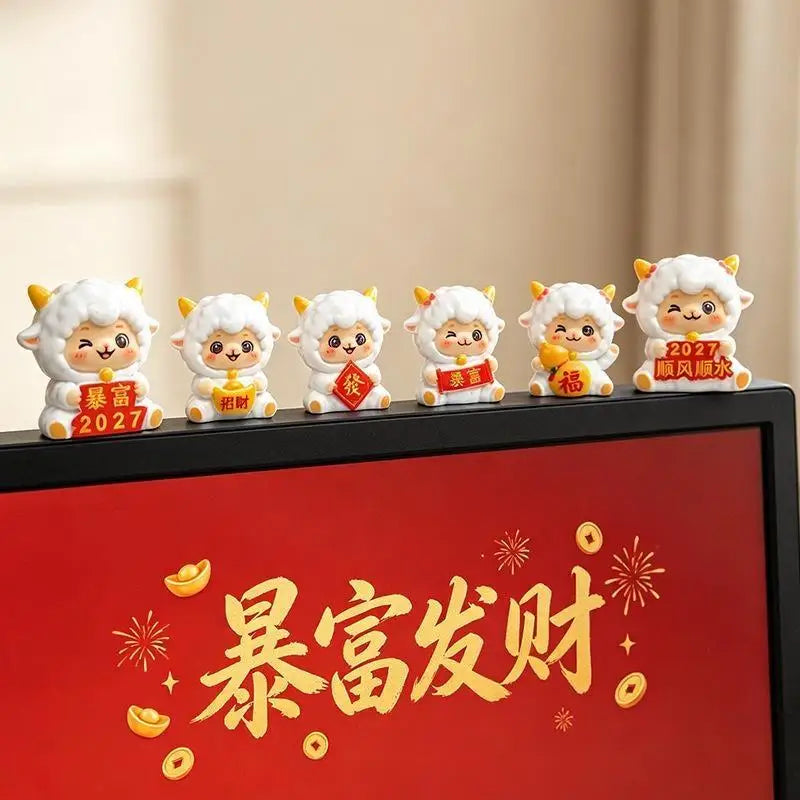 2027 Year of the Goat Lucky Sheep Resin Figurine Ornament Resin Figurine Ornament Nixie