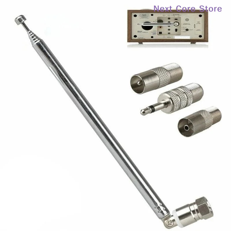 FM Telescopic Rod Antenna 3.5mm F-Type Adapter Kit (4/5Pcs) FM Radio Antenna Nixie