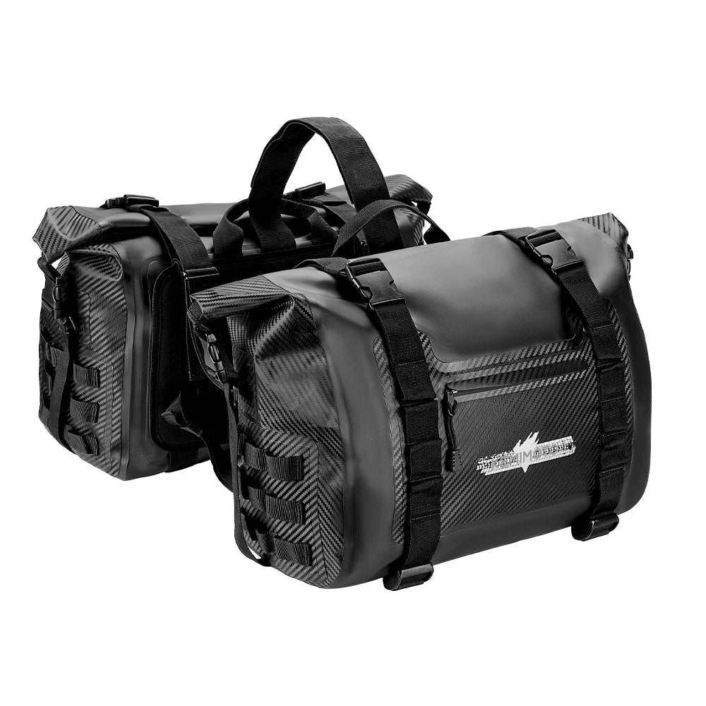 Waterproof Motorcycle Saddlebags 50L Adventure Side Bags PVC Motorcycle Saddlebags Nixie 2pcs 25L Black