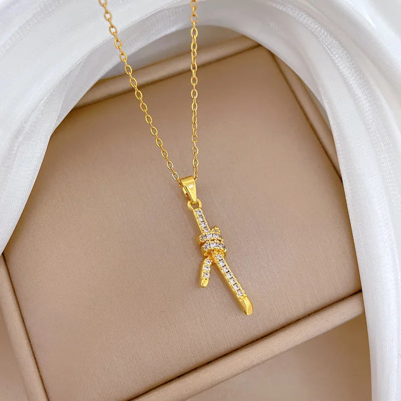Women's Gold-Plated Stainless Steel Pendant Clavicle Necklace Pendant Necklace Nixie