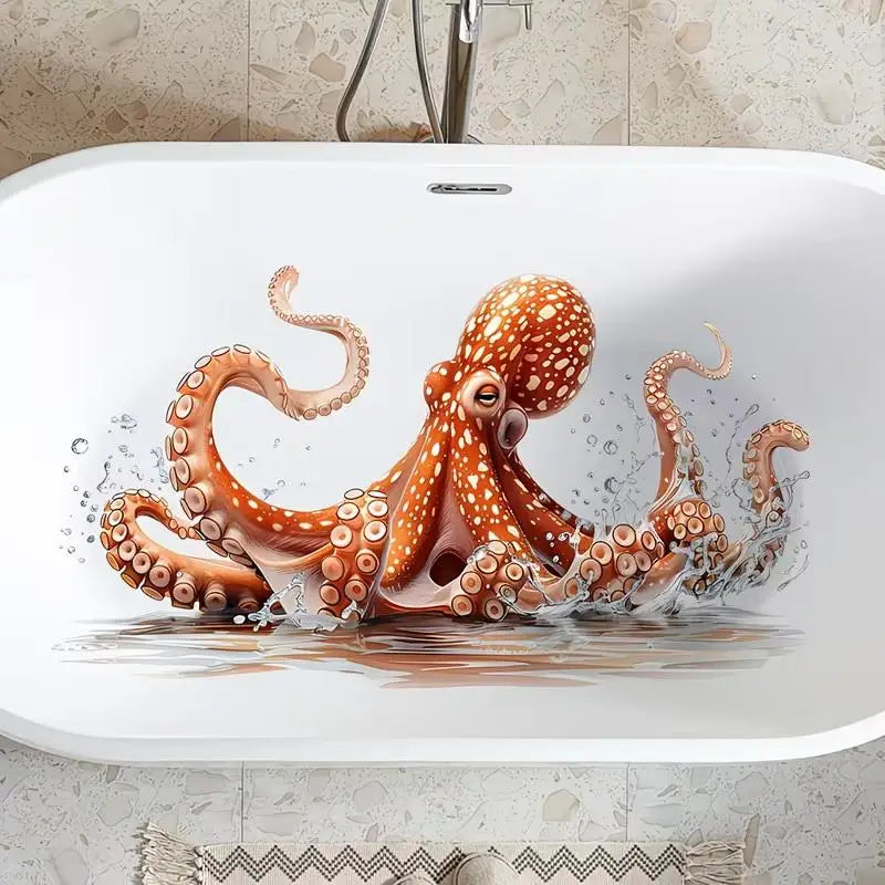 Octopus Bathtub Wall Sticker – Removable Self-Adhesive PVC Decal Wall Decal Sticker Nixie