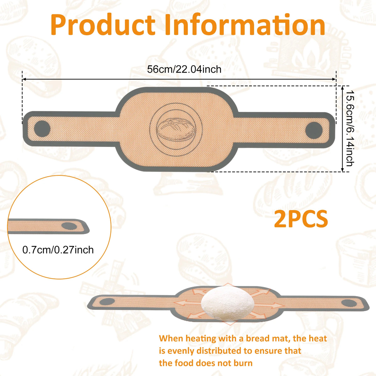 2-Pack Silicone Bread Sling Non-Stick Dutch Oven Liner Baking Mat Silicone Baking Mat Nixie