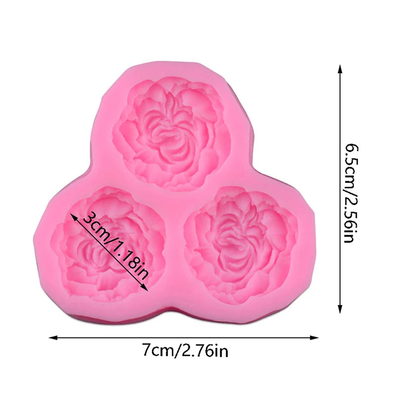 3D Peony Flower Silicone Mold – Fondant, Chocolate & Candy Clay Silicone Baking Mold Nixie