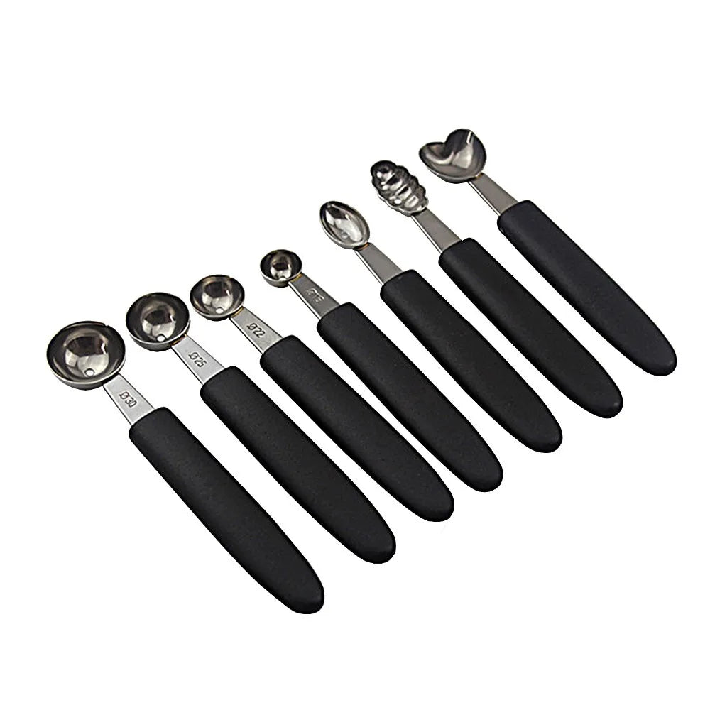7-Piece Stainless Steel Melon Baller & Fruit Scoop Set Melon Baller Set Nixie 7pcs