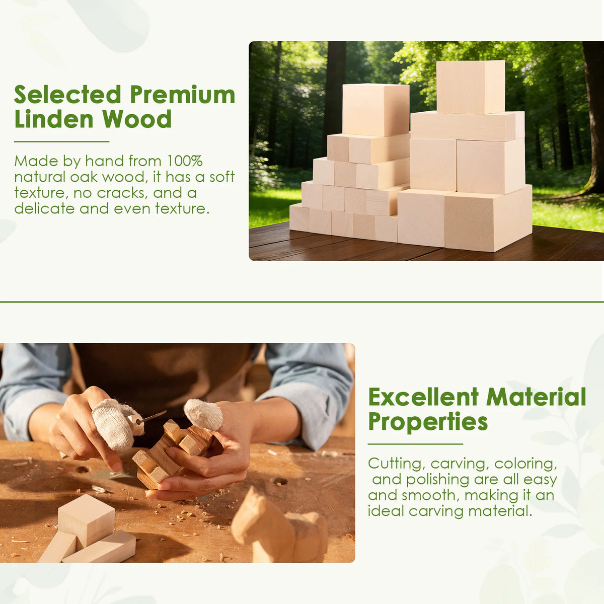 Basswood Carving Blocks 5-48Pcs | 3 Sizes DIY Wood Craft Set