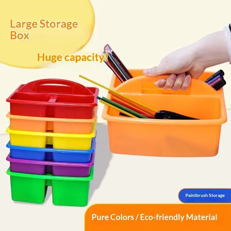 3-Compartment Plastic Storage Caddy Organizer for Desk & Art Desk Storage Caddy Nixie