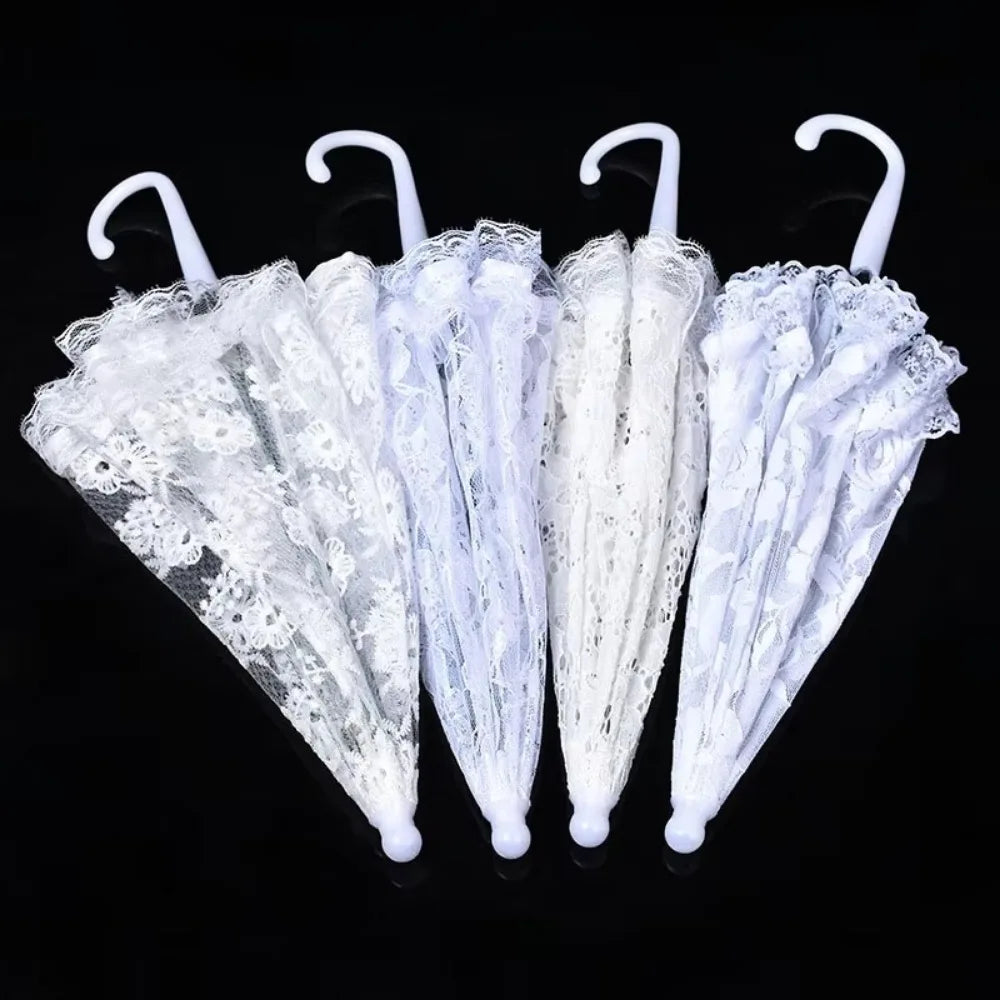 Vintage Lace Wedding Umbrella Mini Bridal Parasol Stage Prop Decorative Lace Parasol Nixie