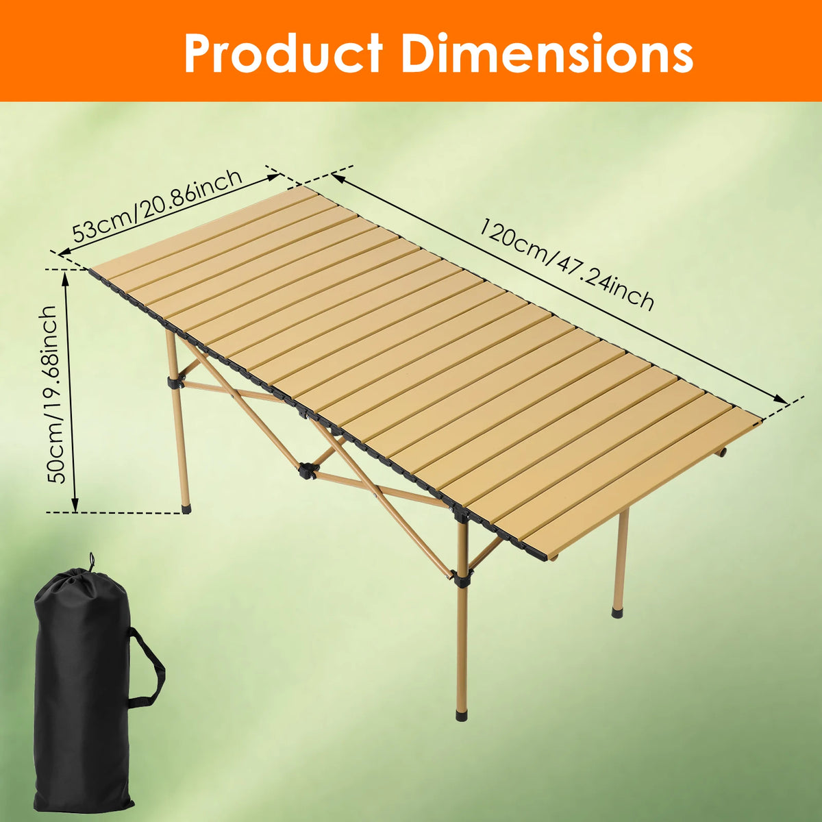 Portable Egg Roll Folding Camping Table | Carbon Steel Frame Folding Camping Table Nixie Style B large