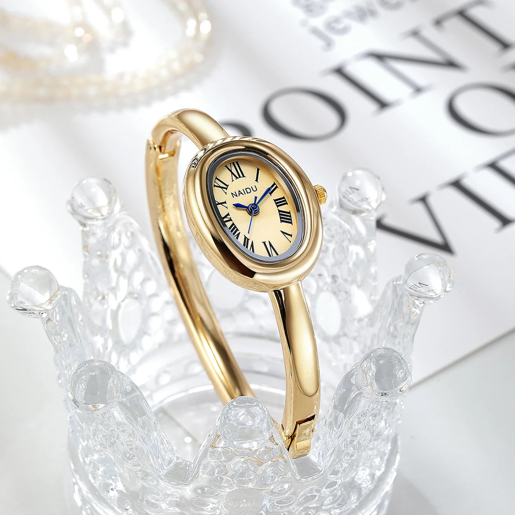Women's Casual Roman Numeral Quartz Watch | Alloy Band Women's Quartz Watch Nixie