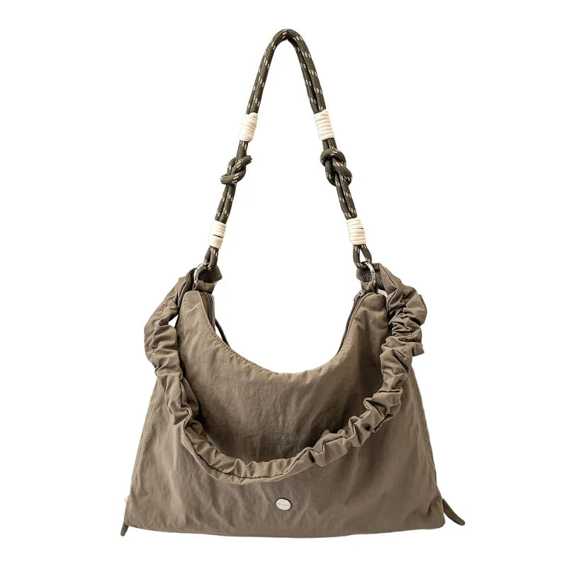 Korean Slouchy Crossbody Bag – Large Nylon Shoulder Bag