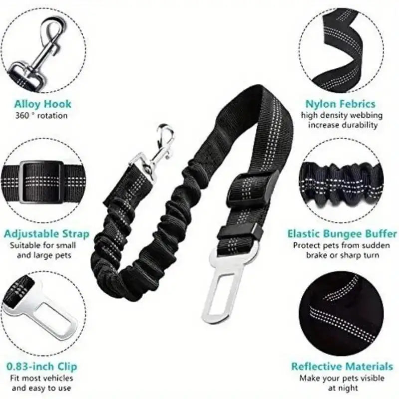 Adjustable Reflective Pet Car Safety Belt for Dogs & Cats Pet Car Seatbelt Nixie