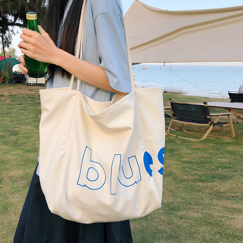 Nixie Canvas Tote Bag – Large Minimalist Shoulder Bag for Women Canvas Tote Bag Nixie