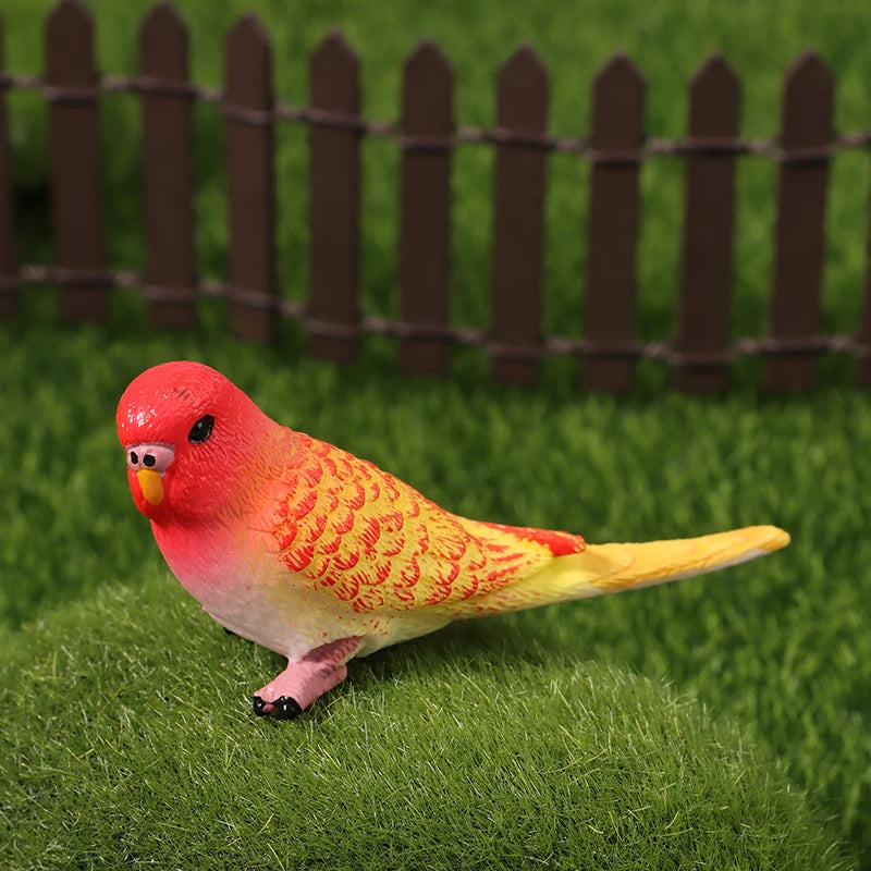Simulation Parrot Figurine Miniature Ornament & Photography Prop Miniature Bird Figurine Nixie