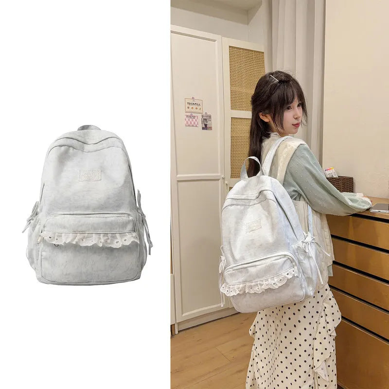 Japanese Style Canvas Backpack for Women | Campus & Travel Canvas Backpack Nixie