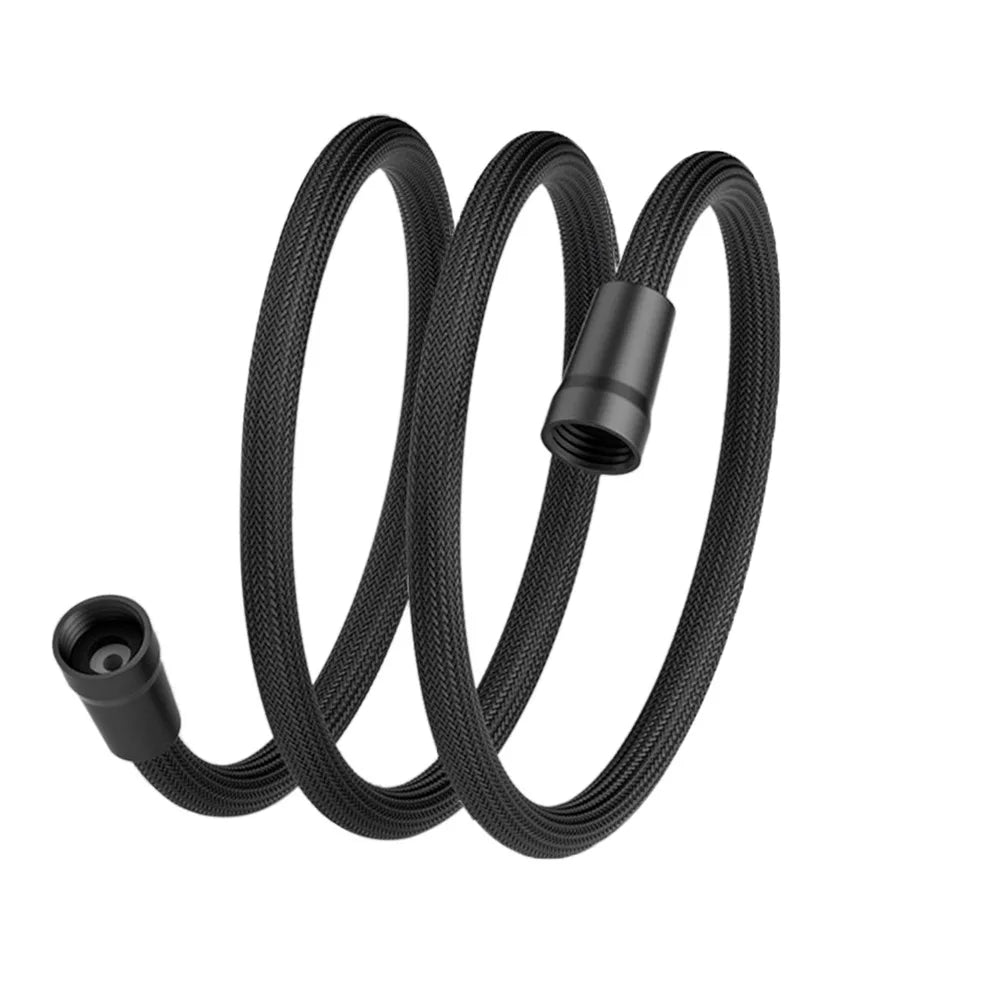 Anti-Tangle Shower Hose 1.5M/2M Flexible High Pressure Nylon Shower Hose Nixie Black-1.5Meter
