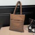 Large Cotton Tote Bag – Korean Style Shoulder & Underarm Bag Cotton Tote Bag Nixie BB-627-Coffee Extra Large