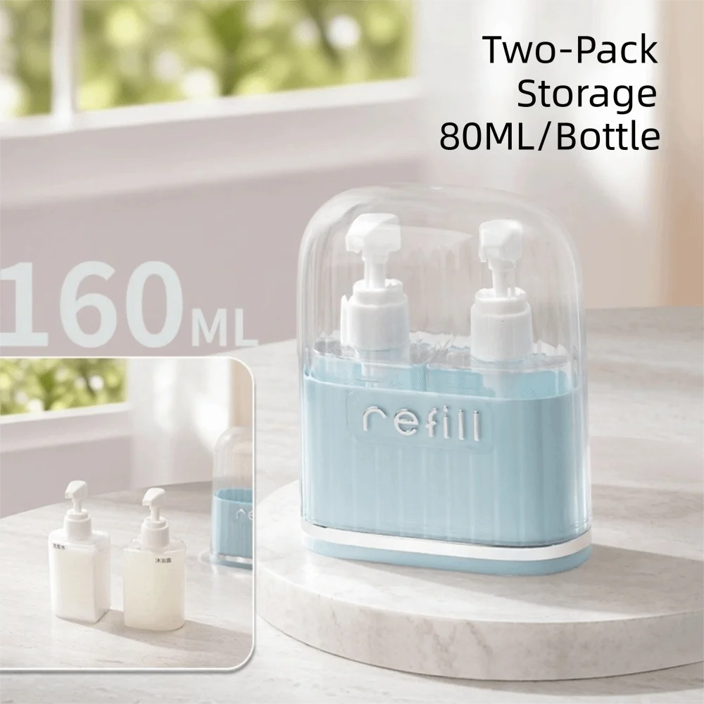 4-in-1 Leak-Proof Travel Toiletry Bottles Set | Reusable Travel Toiletry Set Nixie Blue 2 in 1