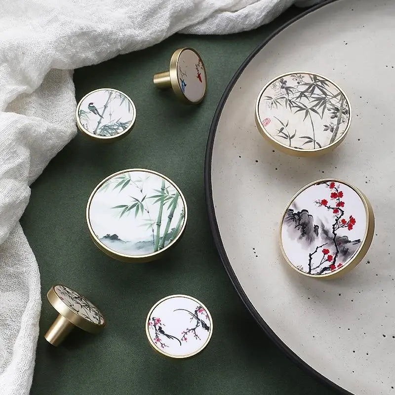 Chinese Ink Painting Zinc Alloy Cabinet Drawer Knob – Single Hole Cabinet Drawer Knob Nixie